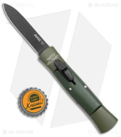 AKC 007 Concord NATO Military OTF Automatic Knife Green (2.75" Black Flat) -Italian Blade Shop AKC 007 Concord NATO Military OTF Auto Green Black Flat BHQ 159710 jr bottlecap