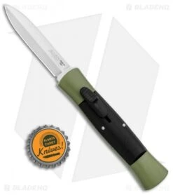 AKC 007 Concord OTF Automatic Dagger Knife Green/Black (2.75" Satin) -Italian Blade Shop AKC 007 Concord OTF Green Satin Dagger GX 30502 jr bottlecap