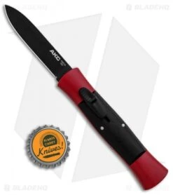 AKC 007 Concord OTF Automatic Knife Red/Black (2.75" Black Flat) -Italian Blade Shop AKC 007 Concord OTF Red Black Flat GX 30499 jr bottlecap