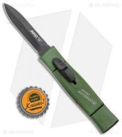 AKC Minion Nato Dagger OTF Automatic Knife Green (2.3" Black) -Italian Blade Shop AKC 007 Mini Concord OTF Auto NATO Green Dagger Black BHQ 135714 jr bottlecap