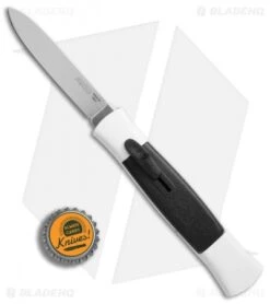 AKC 077 Concord OTF Automatic Knife White/Black (3.25" Satin Flat) -Italian Blade Shop AKC 077 concord white black satin flat BHQ 52355 er bottlecap