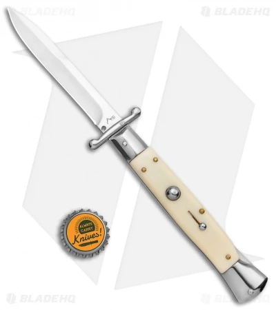 AKC Swinguard 10" Automatic Italian Stiletto Sim Ivory (4.25" Satin Bayonet) 6 AKC Swinguard 10" Automatic Italian Stiletto Sim Ivory (4.25" Satin Bayonet) - Image 4