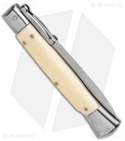 AKC Swinguard 10" Automatic Italian Stiletto Sim Ivory (4.25" Satin Bayonet) 5 AKC Swinguard 10" Automatic Italian Stiletto Sim Ivory (4.25" Satin Bayonet) - Image 3