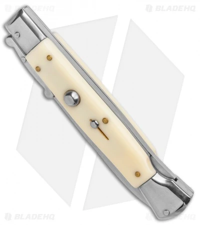 AKC Swinguard 10" Automatic Italian Stiletto Sim Ivory (4.25" Satin Bayonet) 4 AKC Swinguard 10" Automatic Italian Stiletto Sim Ivory (4.25" Satin Bayonet) - Image 2