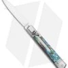 AKC 7.75" Slimline Lever Lock Clip Point Automatic Knife Abalone (3.2" Satin) -Italian Blade Shop AKC 7.75in Slimline LL Auto Abalone Satin Flat BHQ 122384 jr