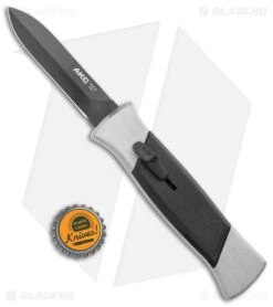 AKC 777 Blackfinger Dagger OTF Automatic Knife Brushed (3.4" Black) -Italian Blade Shop AKC 777 Blackfinger Dagger OTF Auto Brushed Black BHQ 138853 jr bottlecap