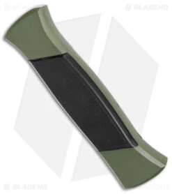 AKC 777 Blackfinger OTF Automatic Knife Green/Black (3.375" Satin Tanto) -Italian Blade Shop AKC 777 Blackfinger OTF Auto Green Black SW Tanto BHQ 152941 jr side