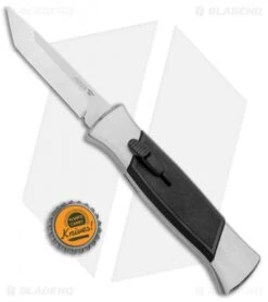 AKC 777 Blackfinger Tanto OTF Automatic Knife Brushed Aluminum (3.375" SW) -Italian Blade Shop AKC 777 Blackfinger Tanto OTF Auto Brushed Aluminum SW BHQ 87412 jr bottlecap 2