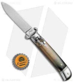 AKC Shot Puller 8" Lever Lock Italian Auto Brazilian Horn (3.2" Polish Flat) 9 AKC Shot Puller 8" Lever Lock Italian Auto Brazilian Horn (3.2" Polish Flat) -Italian Blade Shop AKC 8in Shot Puller LL Brazilian Horn BP 19886 jr bottlecap