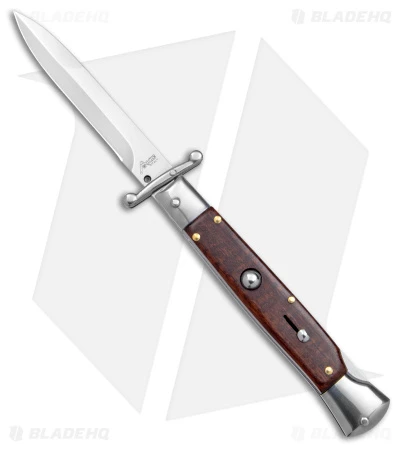 AKC 9" Bayonet Automatic Swinguard Italian Stiletto Snakewood (4" Satin) 3 AKC 9" Bayonet Automatic Swinguard Italian Stiletto Snakewood (4" Satin)