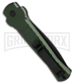 AKC X-treme Ace1 Green Automatic Knife - Black Plain -Italian Blade Shop AKC Ace Automatic Knife Dark Green 3in Black BHQ 189107 td side large