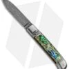 AKC Classic 8" Lever Lock Automatic Italian Knife Abalone (3.2" Damascus) -Italian Blade Shop AKC Classic 8in LL Abalone Damascus Flat BP 30459 jr