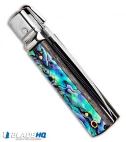 AKC Classic 6" Lever Lock Automatic Italian Knife Abalone (2.25" Satin) -Italian Blade Shop AKC Classic Lever Lock Abalone BHQ 94620 ns.side