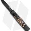 AKC Minion Concord OTF Automatic Knife Leopard (2.3" Black Flat Grind) -Italian Blade Shop AKC Concord Minion Leopard Flat Blk BP 18949 jr