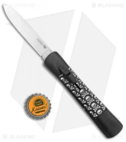 AKC Concord OTF Automatic Knife Jolly Roger (3.25" Satin Flat) -Italian Blade Shop AKC Concord OTF Auto Jolly Roger Satin BHQ 135716 jr bottlecap