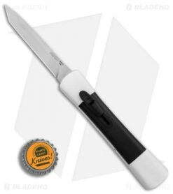 AKC Concord Tanto OTF Automatic Knife White/Black (3.25" Satin) -Italian Blade Shop AKC Concord Tanto White Black Satin BHQ 90286 er bottlecap