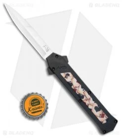 AKC F-16 Bayonet D/A OTF Automatic Knife Ace Playing Cards Inlay (3.3" Satin ) -Italian Blade Shop AKC F 16 Bayo DA OTF Auto Ace Playing Cards Inlay Satin BHQ 106222 jr bottlecap