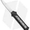 AKC F-16 D/A Bayonet OTF Automatic Knife Black/Stripe (3.3" Satin) -Italian Blade Shop AKC F 16 Black Stripe Inlay DA OTF Bayo Satin Plain BP 25394 jr
