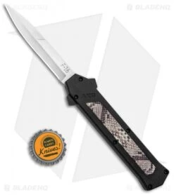 AKC F-16 D/A Bayonet OTF Automatic Knife Diamondback (3.3" Satin) -Italian Blade Shop AKC F 16 DA Bayo OTF Auto Diamondback Satin BHQ 131609 jr bottlecap