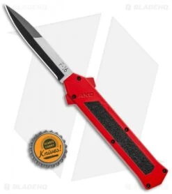 AKC F-16 D/A Bayonet OTF Automatic Knife Red (3.3" Two Tone) -Italian Blade Shop AKC F 16 DA Bayo OTF Auto Red BHQ 112389 jr bottlecap