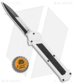 AKC F-16 D/A Bayonet OTF Automatic Knife White (3.3" Two Tone) -Italian Blade Shop AKC F 16 DA Bayo OTF Auto White TT BHQ 114660 jr bottlecap