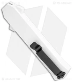 AKC F-16 D/A Bayonet OTF Automatic Knife White (3.3" Two Tone) -Italian Blade Shop AKC F 16 DA Bayo OTF Auto White TT BHQ 114660 jr side