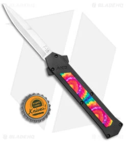 AKC F-16 D/A Bayonet OTF Automatic Knife Tie Dye (3.3" Satin) -Italian Blade Shop AKC F 16 DA Bayo OTF Tie Dye Satin BHQ 143649 jr bottlecap