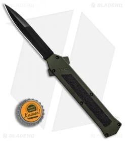 AKC F-16 D/A Bayonet OTF Automatic Knife OD Green Aluminum (3.3" Black) -Italian Blade Shop AKC F 16 DA Bayonet OD Green Black BHQ 86948 er bottlecap