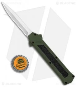 AKC F-16 D/A Dagger OTF Automatic Knife Green (3.3" Satin) -Italian Blade Shop AKC F 16 DA Dagger OTF Auto Green Satin BHQ 91965 jr bottlecap