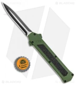 AKC F-16 D/A Dagger OTF Automatic Knife Green (3.3" Two Tone) -Italian Blade Shop AKC F 16 DA Dagger OTF Auto Green TT BHQ 115400 jr bottlecap