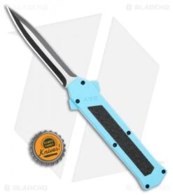AKC F-16 D/A Dagger OTF Automatic Knife Teal (3.3" Two Tone) -Italian Blade Shop AKC F 16 DA Dagger OTF Auto Teal TT BHQ 109160 jr bottlecap