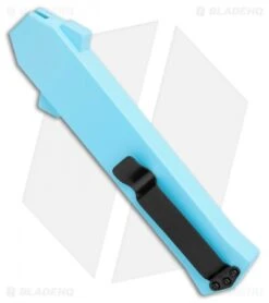 AKC F-16 D/A Dagger OTF Automatic Knife Teal (3.3" Two Tone) -Italian Blade Shop AKC F 16 DA Dagger OTF Auto Teal TT BHQ 109160 jr side