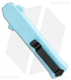 AKC F-16 D/A Bayonet OTF Automatic Knife Teal (3.3" Two Tone) -Italian Blade Shop AKC F 16 Teal DA OTF Auto Bayo TT Plain GX 35011 jr side