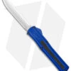 AKC F-20 D/A Spear Point OTF Automatic Knife Blue Aluminum (3.6" Satin) -Italian Blade Shop AKC F 20 DA Dagger OTF Auto Blue Satin BHQ 140833 jr
