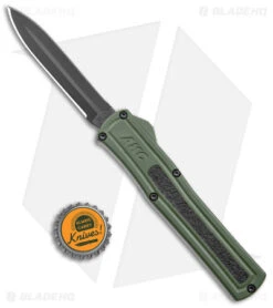 AKC F-20 D/A Dagger OTF Automatic Knife OD Green Aluminum (3.55" Black) -Italian Blade Shop AKC F 20 DA Dagger OTF Auto OD Green Black BHQ 146285 jr bottlecap