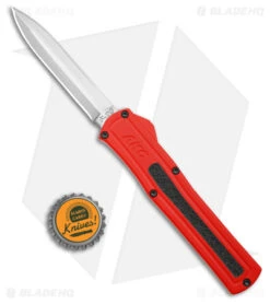 AKC F-20 DBL Dagger OTF Automatic Knife Red Aluminum (3.6" Satin) -Italian Blade Shop AKC F 20 DA Dagger OTF Auto Red Aluminum Satin BHQ 179208 jr bottlecap