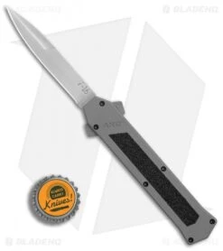AKC F-16 D/A Bayonet OTF Automatic Knife Gray (3.3" Satin) -Italian Blade Shop AKC F16 DA Bayo Satin Plain BP 25691 er bottlecap