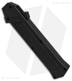 AKC F-16 D/A Bayonet OTF Automatic Knife Black Inlay (3.3" Satin) -Italian Blade Shop AKC F16 DA Bayonet Black Inlay satin BHQ 79503 er spine