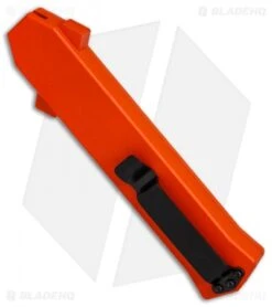AKC F-16 D/A Bayonet OTF Automatic Knife Orange (3.3" Satin) -Italian Blade Shop AKC F16 Orange DA Bayo Satin Plain BP 25689 er side