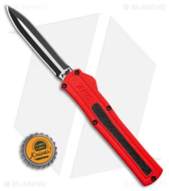 AKC F-20 D/A Dagger OTF Automatic Knife Dark Red Aluminum (3.6" Two Tone) -Italian Blade Shop AKC F20 DA Dagger OTF AK Red Alum 3in Two Tone BHQ 178590 td size