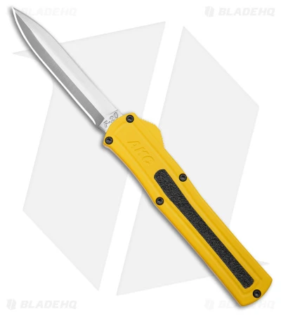 AKC F-20 D/A OTF Automatic Knife Dagger Yellow Aluminum (3.6" Satin) 3 AKC F-20 D/A OTF Automatic Knife Dagger Yellow Aluminum (3.6" Satin)