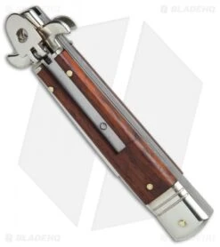 AKC Leverletto 7.75" Lever Lock Auto Italian Knife Cocobolo (3.2" Satin Flat) 8 AKC Leverletto 7.75" Lever Lock Auto Italian Knife Cocobolo (3.2" Satin Flat) -Italian Blade Shop AKC Leverletto 7 75in cocobolo satin flat BHQ 75617 er spine