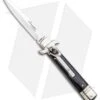 AKC Leverletto 7.75" Lever Lock Auto Italian Knife Dark Horn (3.25" Satin Bayo) -Italian Blade Shop AKC Leverletto LL Auto Dark Horn Bayo GX 0299 jr