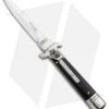 AKC Leverletto 7.75" Lever Lock Auto Italian Knife Ebony (4" Satin Bayo) -Italian Blade Shop AKC Leverletto LL Auto Ebony Bayo BHQ 92878 jr