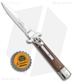 AKC Leverletto 7.75" Lever Lock Auto Italian Knife Cocobolo (3.3" Satin Bayonet) -Italian Blade Shop AKC Leverletto LL Auto Italian Cocobolo Satin Bayo BHQ 139808 jr bottlecap
