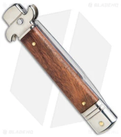 AKC Leverletto 7.75" Lever Lock Auto Italian Knife Cocobolo (3.3" Satin Bayonet) -Italian Blade Shop AKC Leverletto LL Auto Italian Cocobolo Satin Bayo BHQ 139808 jr side