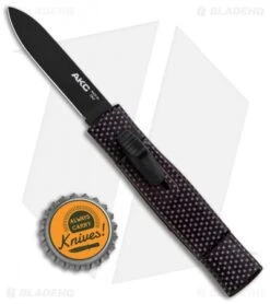 AKC Minion Concord OTF Automatic Knife Sim Carbon Fiber (2.3" Black Flat Grind) -Italian Blade Shop AKC Minion Concord Slim CF OTF Auto Black Flat GX 33108 jr bottlecap