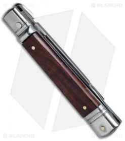 AKC 7.75" Slimline Lever Lock Automatic Knife Cocobolo (3.3" Satin Flat) -Italian Blade Shop AKC Slimline LL Auto Cocobolo Satin Flat BHQ 79857 jr side