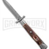 AKC Automatic Swinguard 9" Stag Bayonet Blade - Damascus Plain -Italian Blade Shop AKC Stiletto Swinguard Automatic Knife Stag Horn w Sheath 4in Damascus Bayo BHQ 189377 hd large