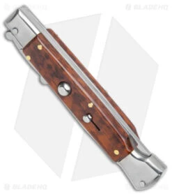 Bolster AKC 9" Automatic Italian Stiletto Snakewood (4" Satin Bayonet) -Italian Blade Shop AKC Swinguard 9in Snakewood Bayo Satin GX 4273 jr spine